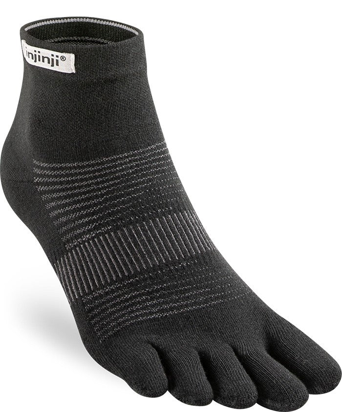 Injinji Run Original Weight - Mini Crew Socks Black