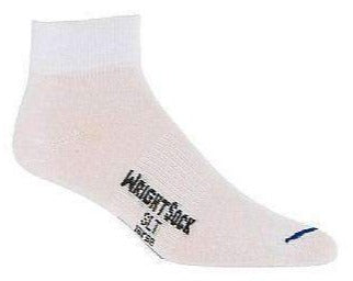 Wrightsock Single Layer Ultra Thin - Quarter Socks White